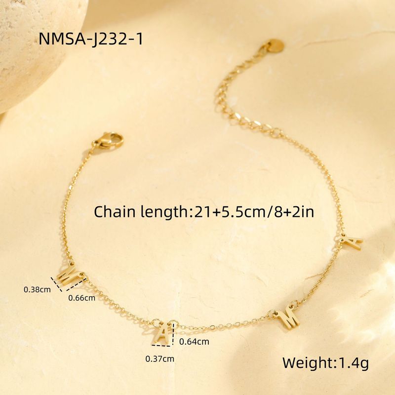 Heißer Verkauf Strand Fußkettchen Brief Anhänger Multi Layer Stacking Edelstahl Kein Verblassen Modeschmuck_voghion.com