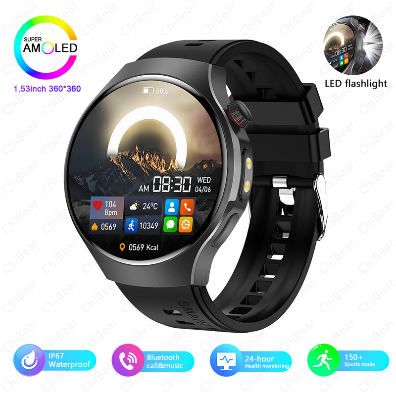 New Outdoor Sports Smart Watch Men Riding Running Fitness IP68 Waterproof LED Lights Bluetooth Call Smartwatch For Android IOS HUAWEI_voghion.com