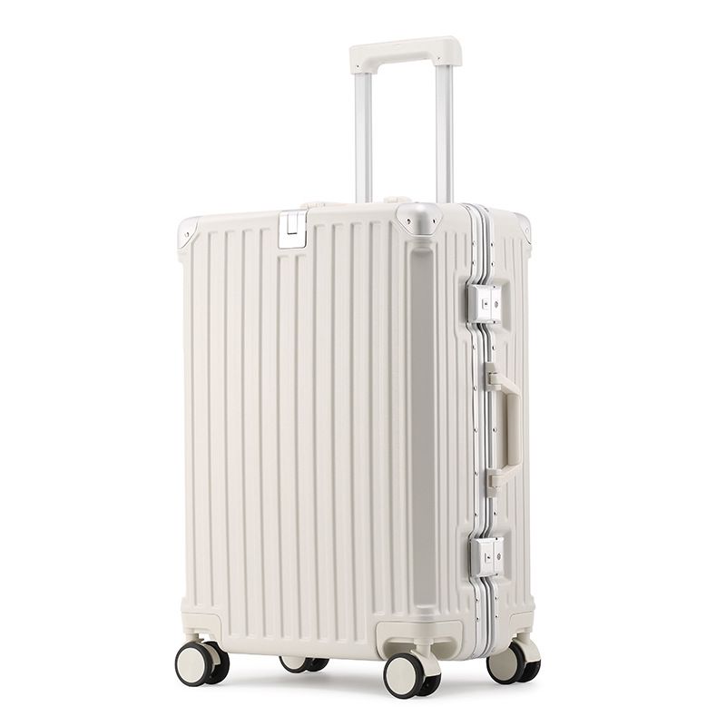 Duurzame bagage met aluminium frame, dubbele USB-oplaadpoorten, bekerhouder en telefoonhouder, 360° draaibare wielen, handbagage- en incheckkoffer_voghion.com