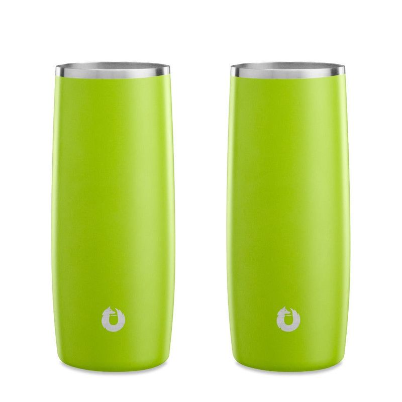 Stainless Steel Highball Cocktail Glass Set, Set Of 2 - Lime_voghion.com