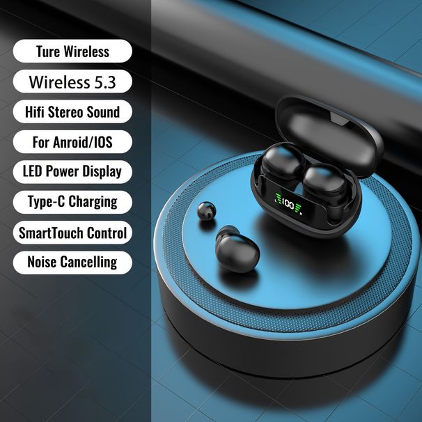 Ultrakleine Kopfhörer in Erdnussgröße, hochauflösendes Digitaldisplay mit Mikrofon, kabellose Mini-Stealth-Kopfhörer_voghion.com