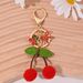 Cherry Bow Keychain For Women Cute Bag Key Zipper Pendant Small Gift_voghion.com
