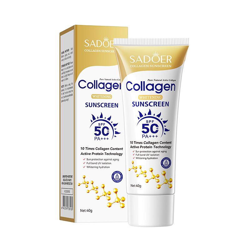 SADOER Collagen Anti-Wrinkle Whitening Sunscreen UV Protection Facial And Whole Body Universal Sunscreen Isolation 2-in-1 Skin Sense Revolution |_voghion.com