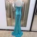 Elegant Blue Sequin Backless Bodycon Evening Gown For Women – Stunning Slit & High Waist Design, Perfect For Parties, Banquets & Special Occasions_voghion.com