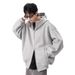 Felpa con cappuccio e zip in pile pesante – Pullover invernale unisex con doppie cerniere (nero/grigio chiaro, M-3XL)_voghion.com