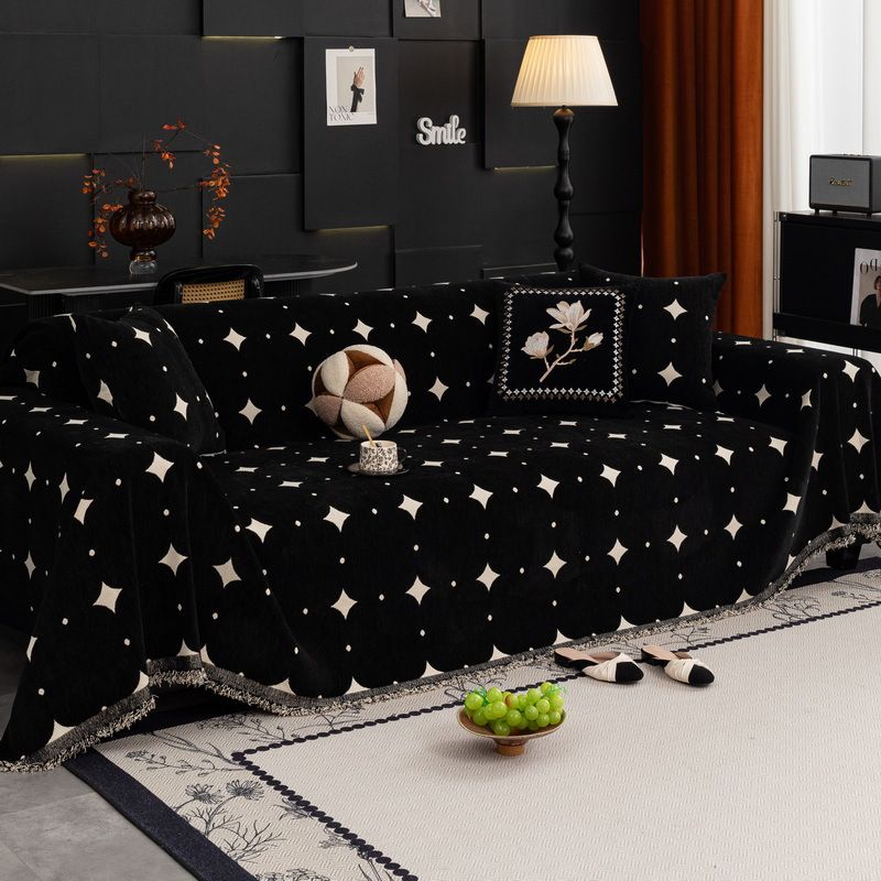 Elegant Style Sofa Cover - Full Coverage Slip-Resistant Dustproof Throw Blanket For All Seasons, Modern Minimalist Design, Chenille Fabric_voghion.com