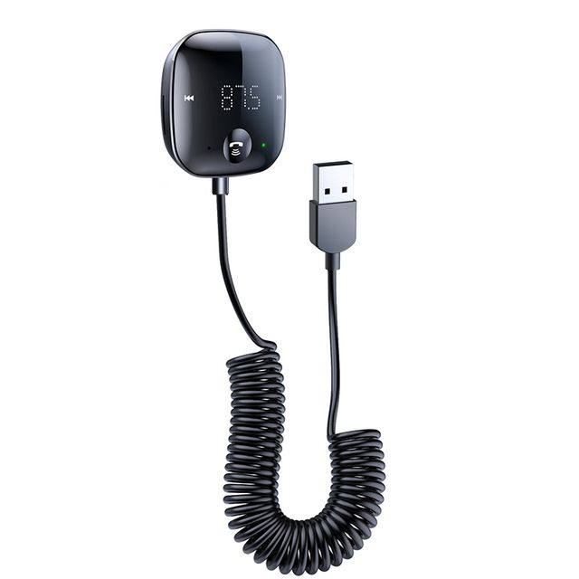Bluetooth 5.0 Auto-Audiosender, drahtloser Bluetooth-FM-Transmitter, AUX-Audioempfänger, MP3-Player, Auto-Kit, Freisprecheinrichtung_voghion.com