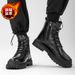 Spring Classic Round Toe Martin Men's British Style High-top Motorcycle Zipper Work Thick-soled Ankle Boots 8605_voghion.com