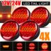 2/4 pezzi 12V 24V 25 LED fanale posteriore per auto freno stop indicatore di direzione lampada rotonda camion furgone rimorchio 3 funzioni_voghion.com