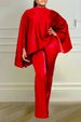 Women's Clothing Fashion Winter Elastic Satin Long Sleeved Cape Two Piece Suit_voghion.com