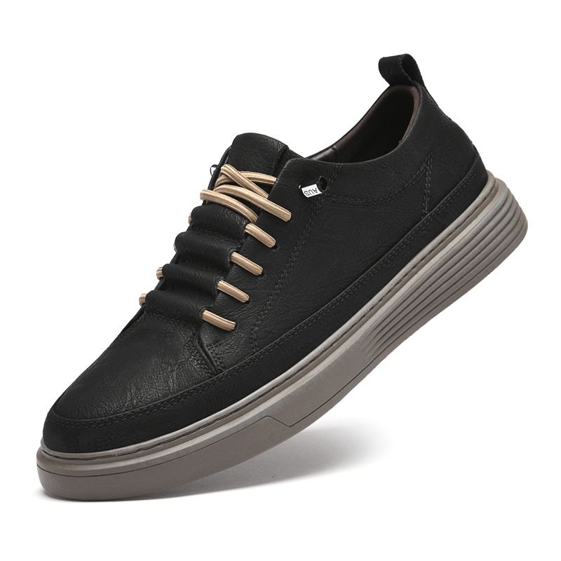 Men's Casual Board Shoes Two-layer Cowhide Comfortable And Breathable Work Men's Shoes_voghion.com