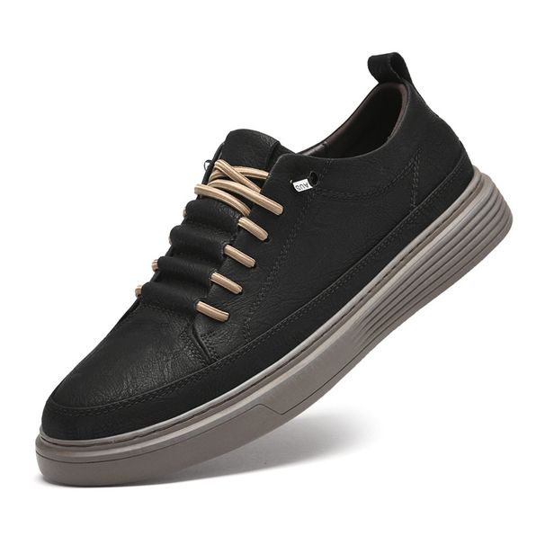 Men's Casual Board Shoes Two-layer Cowhide Comfortable And Breathable Work Men's Shoes_voghion.com
