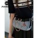 FOUR ONE niche versatile underarm high-end denim style women's shoulder bag, textured crossbody bag_voghion.com