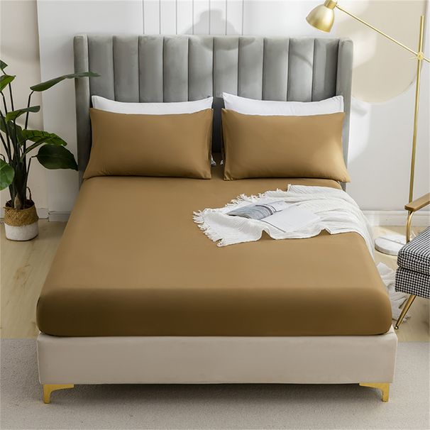 Drap de lit brossé de couleur unie, housse de matelas une pièce, housse de protection antidérapante Simmons, 1 pièce_voghion.com