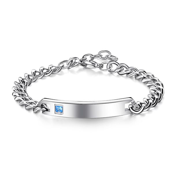 Gioielli da uomo e da donna, bracciale liscio per coppia, in acciaio inossidabile, con diamanti, personalità semplice e creativa, gioielli in acciaio al titanio con incisione._voghion.com