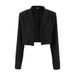 Unique Black Short Blazer 2025 Autumn New Commuter Long Sleeve Stand Collar Women's Top_voghion.com