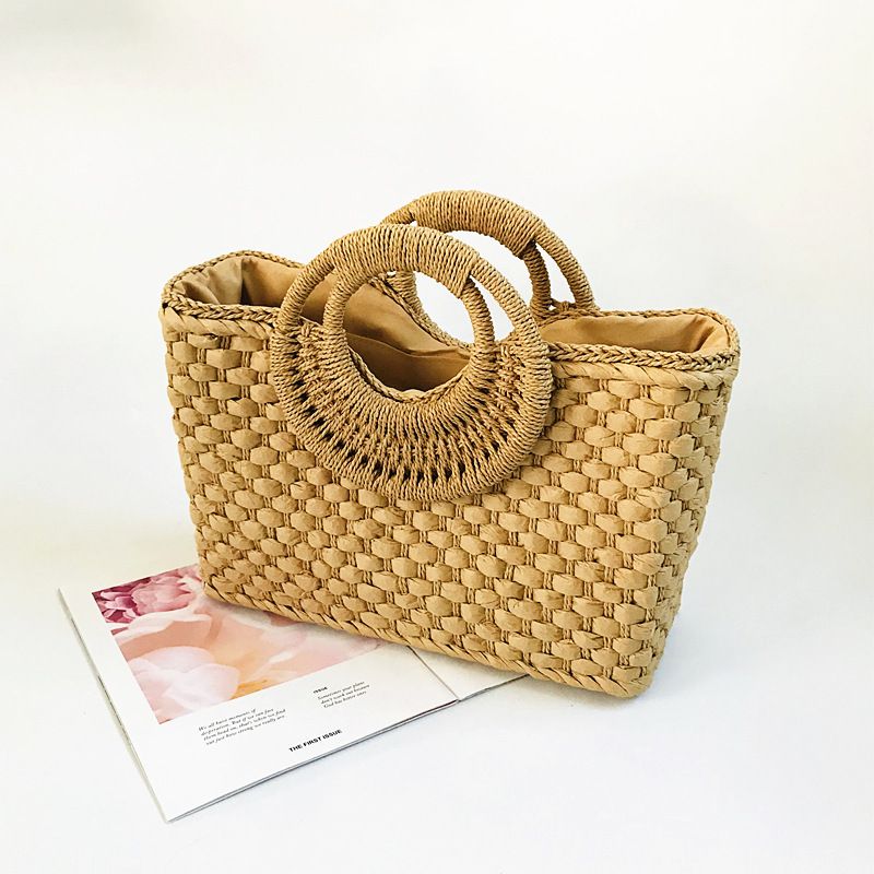 Neue große Handtasche aus Strohgewebe, Damenpersönlichkeit, ethnischer Stil_voghion.com