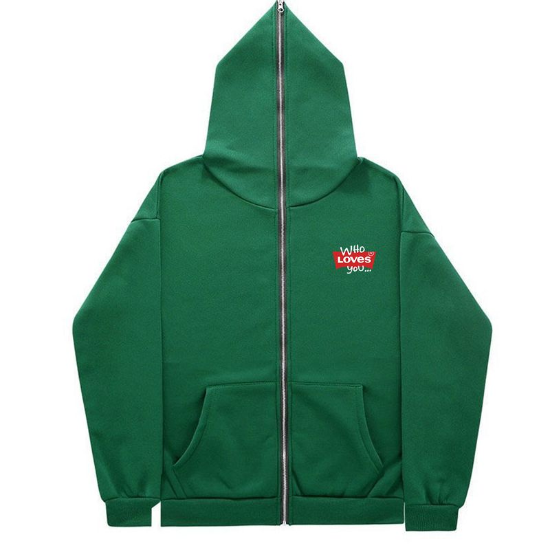 2024 Herren Strickjacke Solide Gedruckt Lose Hip Hop Jacke Zip Hoodie Sweatshirt_voghion.com