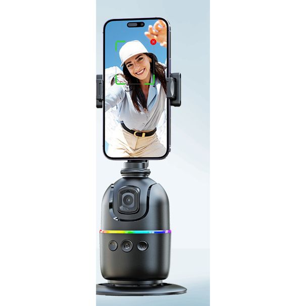 New Mobile Phone PTZ P02 Desktop Live Broadcast Panoramic Camera Following Bracket AI Face Recognition 360 °_voghion.com
