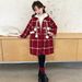 Cappotto in lana scozzese double-face per bambine e ragazze, con fodera in pile, giacca invernale lunga per bambini, capospalla caldo ed elegante_voghion.com
