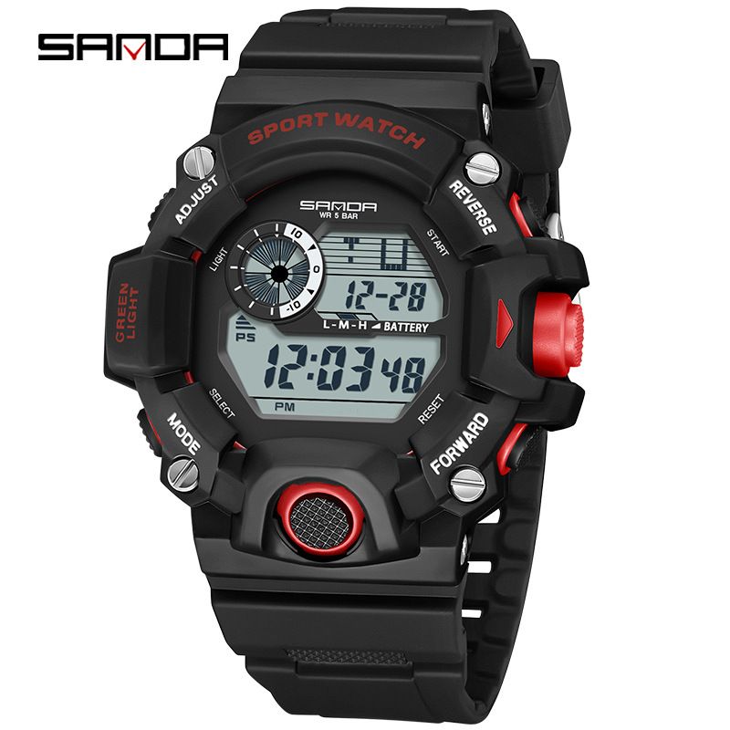 Montre numérique tendance à affichage unique, multifonction, étanche, réveil, montre de sport lumineuse pour collégiens et lycéens_voghion.com