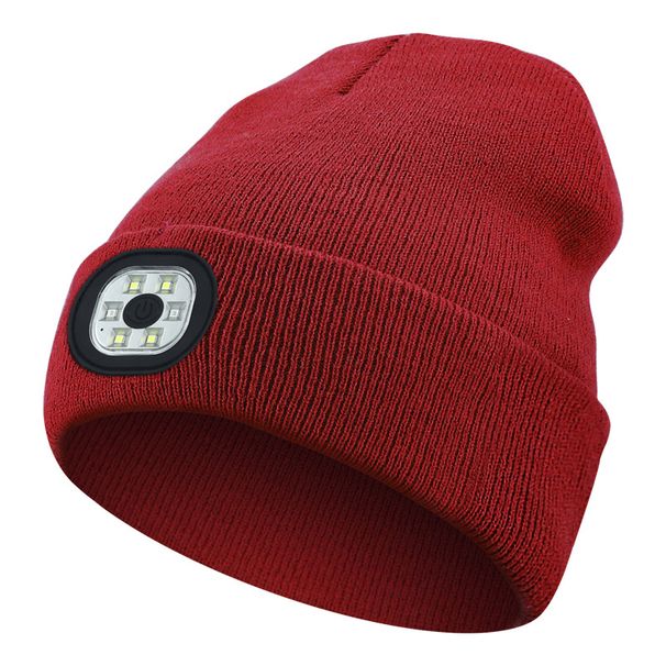 removable and rechargeable LED luminous lighting hat Bluetooth music knitted hat_voghion.com
