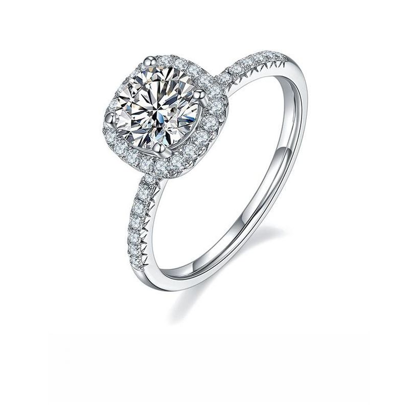 Anello di proposta di matrimonio con taglio baguette, lussuoso, in argento puro e moissanite, per donna, in streaming live_voghion.com