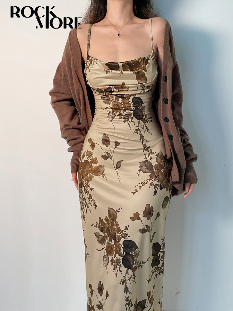 Rockmore Y2K Vintage Party Langes Kleid Grunge Fairycore Print Maxikleider Elegantes rückenfreies Sommerkleid im Strandstil für Damen_voghion.com