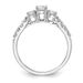 14k White Gold 1/2 Carat Lab Grown Diamond VS/SI+ G+ 1/4 Carat Center Round Semi Mount Three Stone Size 8 Engagement Ring_voghion.com