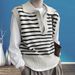 Sweter w paski 2024 wiosna nowy koreański wersja swobodna luźna bezrękawnik kamizelka dla kobiet_voghion.com