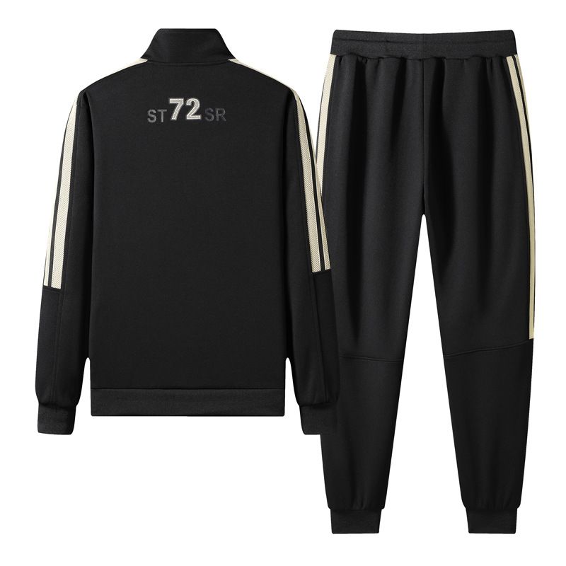 2023 Spring and Autumn Men's Leisure Sports Set Coat, Leggings, Standing Collar, Long Sleeve Sports Set_voghion.com