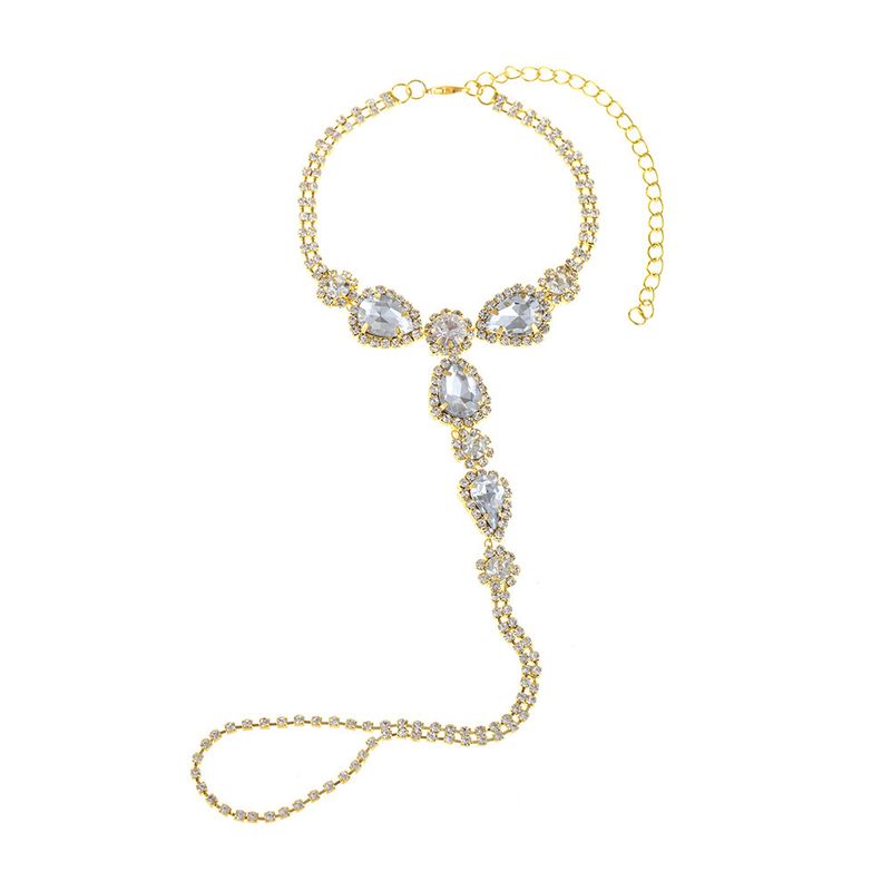 Lanjing Neue sexy Fußkette mit Strasssteinen und Wassertropfen am Strand_voghion.com