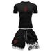 Trendy Printed For Men Summer New Casual Fitness Training Sports Short Sleeve Shorts Two-Piece Set_voghion.com