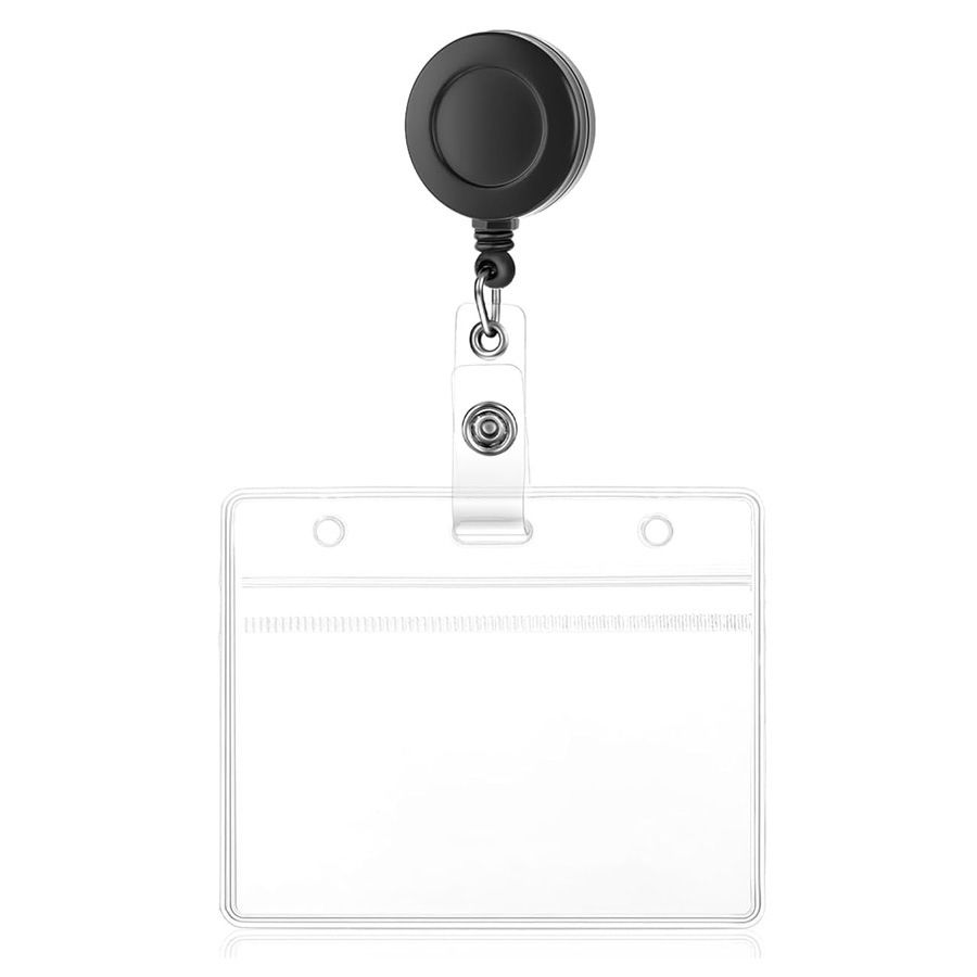 PVC Waterproof ID Card Holder ID Lanyard Easy To Pull Buckle Retractable Easy To Pull Badge Buckle_voghion.com