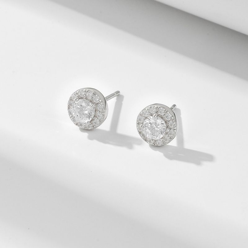 Orecchini da donna in argento sterling con zirconi rotondi e diamanti, stile Hip Hop, semplici e di tendenza, di alta qualità._voghion.com