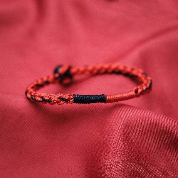 RedBi Rabbit Same Devil Red Black American Street Style Zodiac Year Niche Design Woven Bracelet_voghion.com