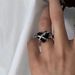 Unique Asymmetrical Pearl-Inspired Adjustable Ring Set, Minimalist Geometric Stackable Rings For Women, Fashion Statement Jewelry_voghion.com