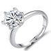 Classic Simulation Six-Prong For Women Moissanite Ring Copper Platinum Plated Luxury Jewelry_voghion.com