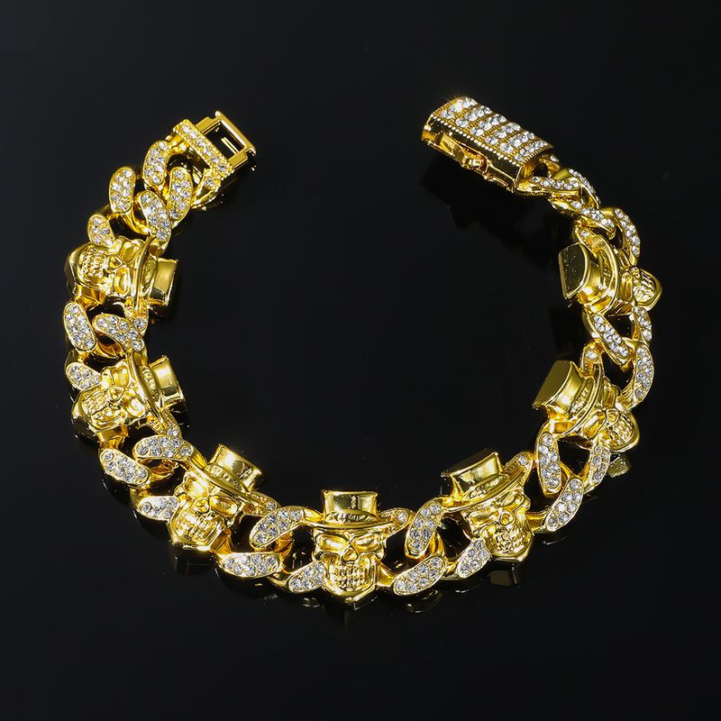 Neu Männer Halskette Armband Voller Diamanten Schädel Kubanischen Straße Hip_voghion.com