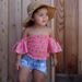 Abbigliamento per bambini Abiti estivi per ragazze Top monospalla alla moda, pantaloncini di jeans, abiti in due pezzi per bambini di piccole e medie dimensioni_voghion.com