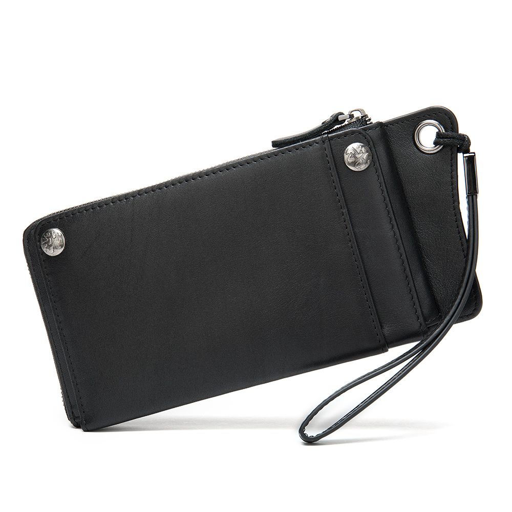 Lange Herren-Geldbörse aus echtem Leder mit Handschlaufe – Großes Fassungsvermögen, mehrere Kartenfächer, schlanke Handyhülle, hochwertiges Rindsleder, minimalistisches Design_voghion.com