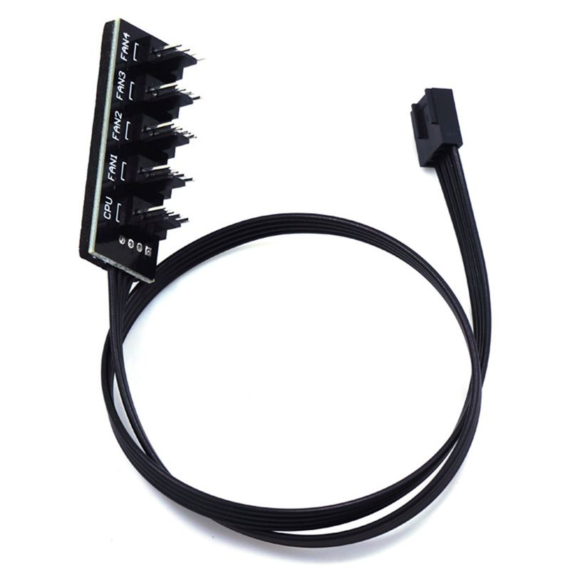 Adaptor Splitter Hub pentru cablu de alimentare cu ventilator de răcire PWM pentru CPU cu 5 căi și 4 pini_voghion.com