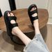 Chunky Platform Sandals For Women - Soft Non-Slip Summer Slides With Velcro Strap Comfortable Maternity & Beach Slippers_voghion.com