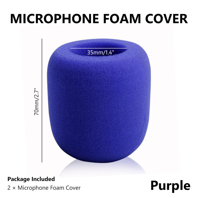 2Pcs Microphone Windscreen Foam Cover Thick Mic Covers Foam Mic Pop Filter For Studio Interview Karaoke D (10 Colors)_voghion.com