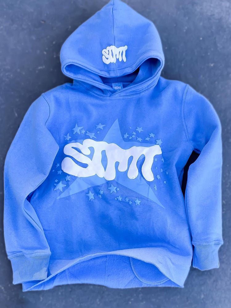 2024 New Hooded Sweatshirt Foam Print Five-Pointed Star Apparel Black Top Unisex Wholesale_voghion.com