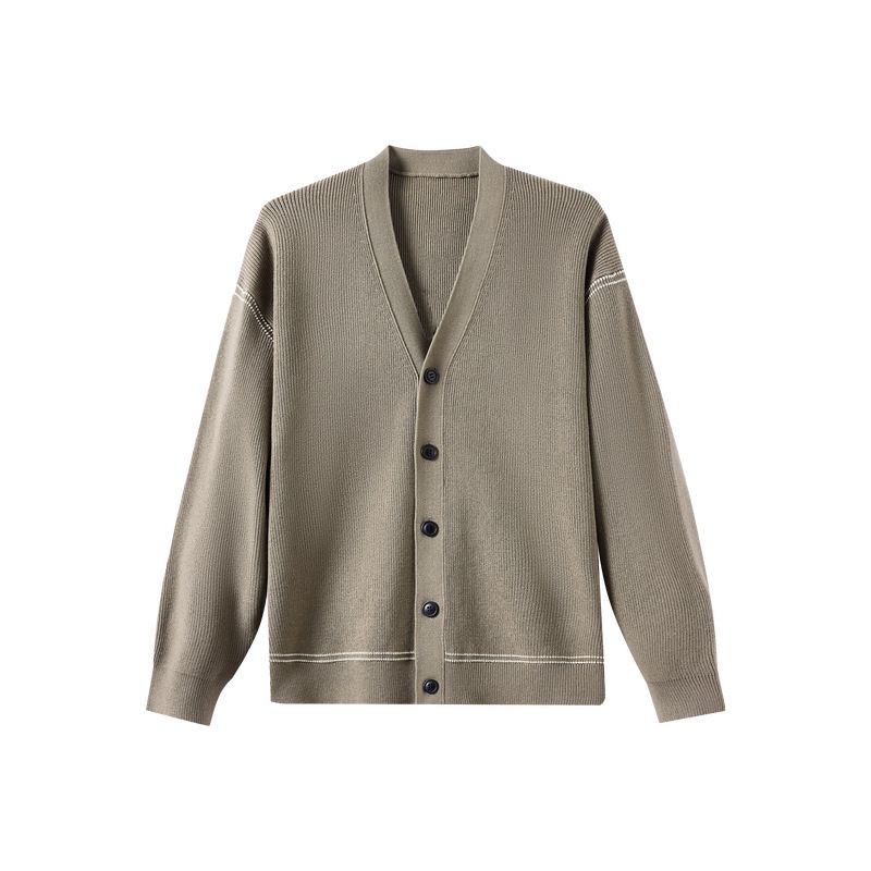 89 YuanMOMAISI Gestreifte Color-Block-Strickjacke für Männer 700g Yuanbao-Nadel Herrenpullover Jacke 20752_voghion.com