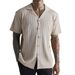Men's Knitted Sweaters Summer New Solid Color Tops Men's Short Sleeved Lapel Hollow Breathable_voghion.com