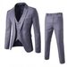 CT New European Size Men's Suit Set: Formal Jacket Vest + Trousers Three-Piece Set_voghion.com