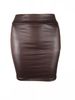 Women's imitation leather bottoming skirt, matte imitation leather skirt, imitation pu hip-covering skirt, summer skirt_voghion.com