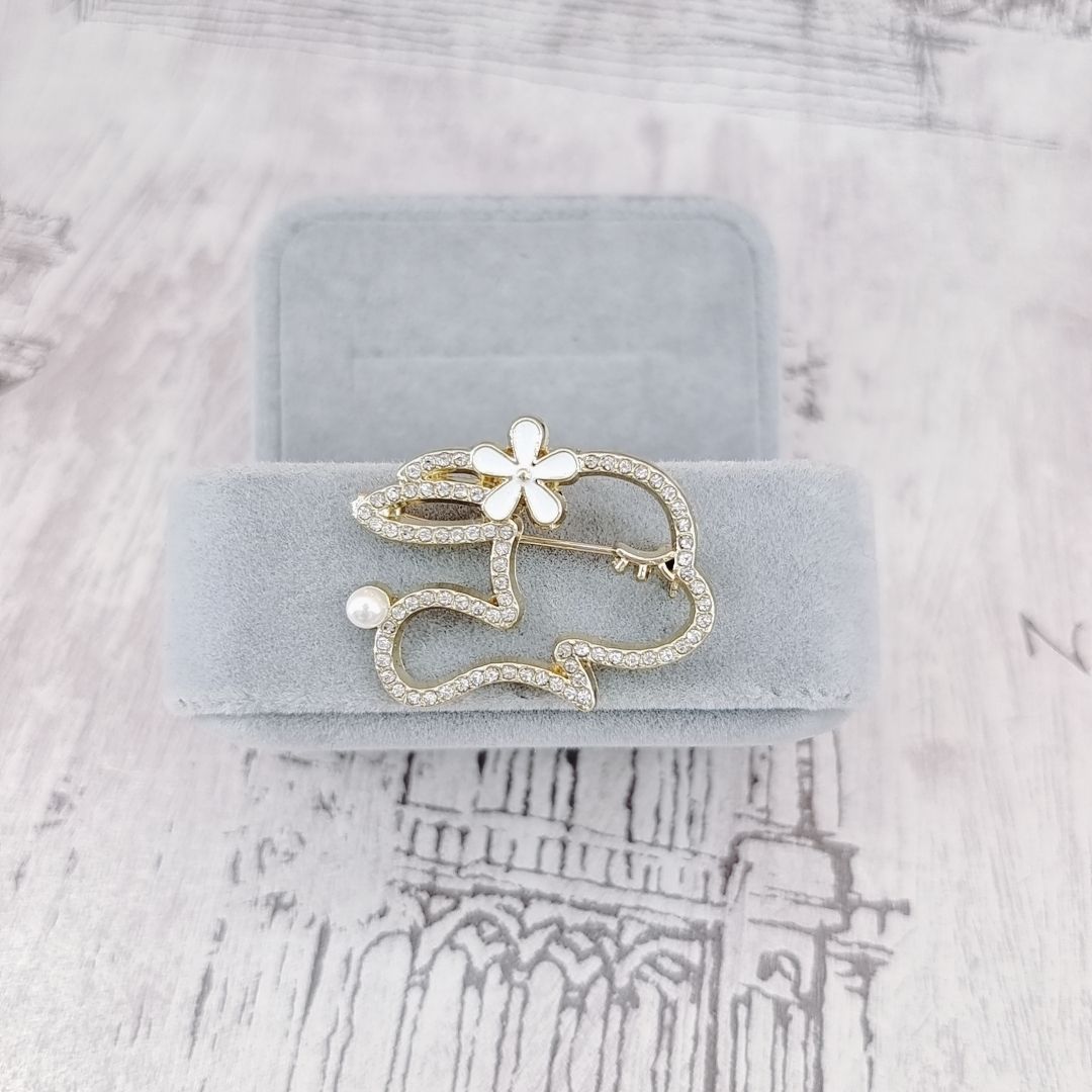 Niedliche Kaninchen-Brosche, kleines Tier, für Damen, dekorative Kleidung, Hut, Tasche, Mantel, Kragennadel, Pullover, Accessoire_voghion.com